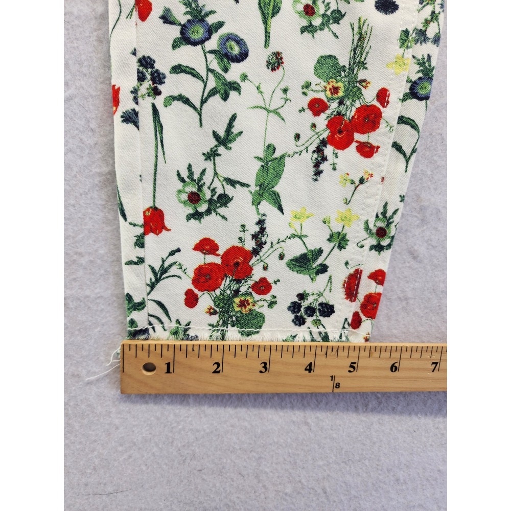 Motto Floral High Rise Skinny Ankle Pants White Size 8 Cottagecore Garden Party - Picture 6 of 8